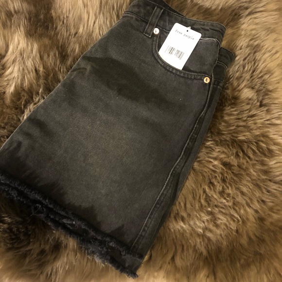 Free People Zip Up Denim Mini Skirt - Picture 4 of 5
